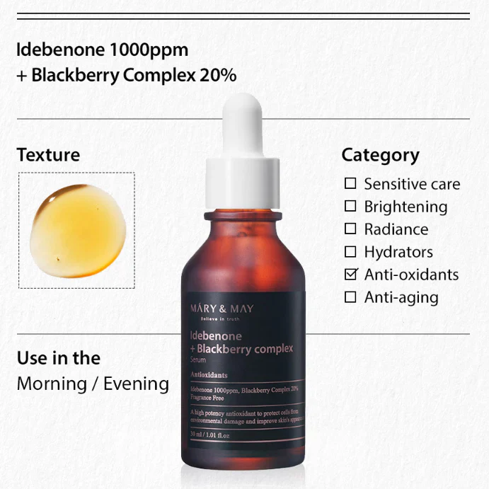 Mary&May Idebenone and Blackberry Complex Serum - Anti-Aging Serum with Idebenone - 30ml - Image 2