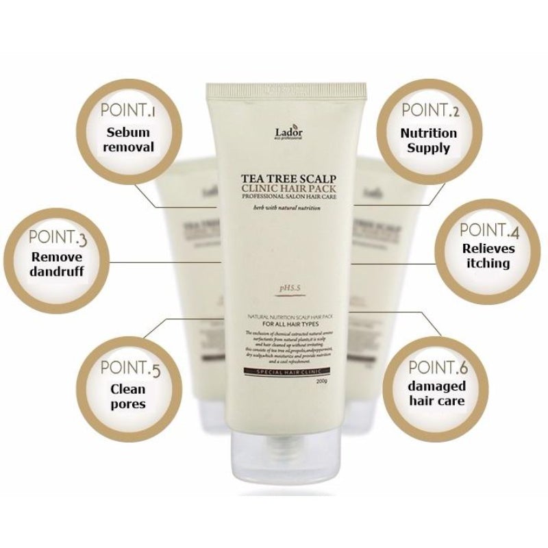 Lador Tea Tree Scalp Clinic Hair Pack 200g - Image 3
