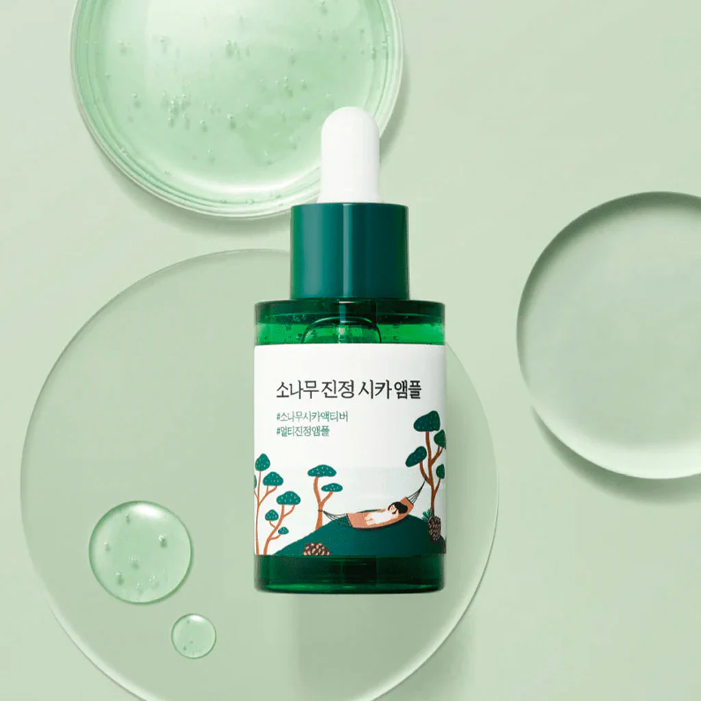 Round Lab - Pine Calming Cica Ampoule - Acne Spot Reduction Facial Ampoule - 30 ml