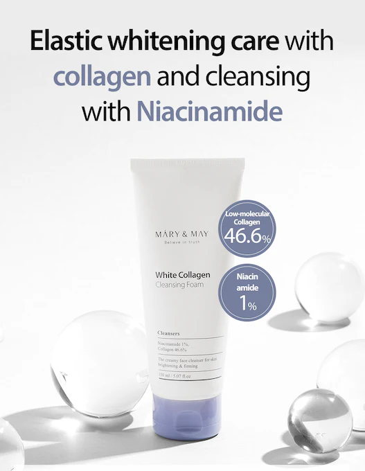 Mary&May - White Collagen Cleansing Foam 150ml - Image 3