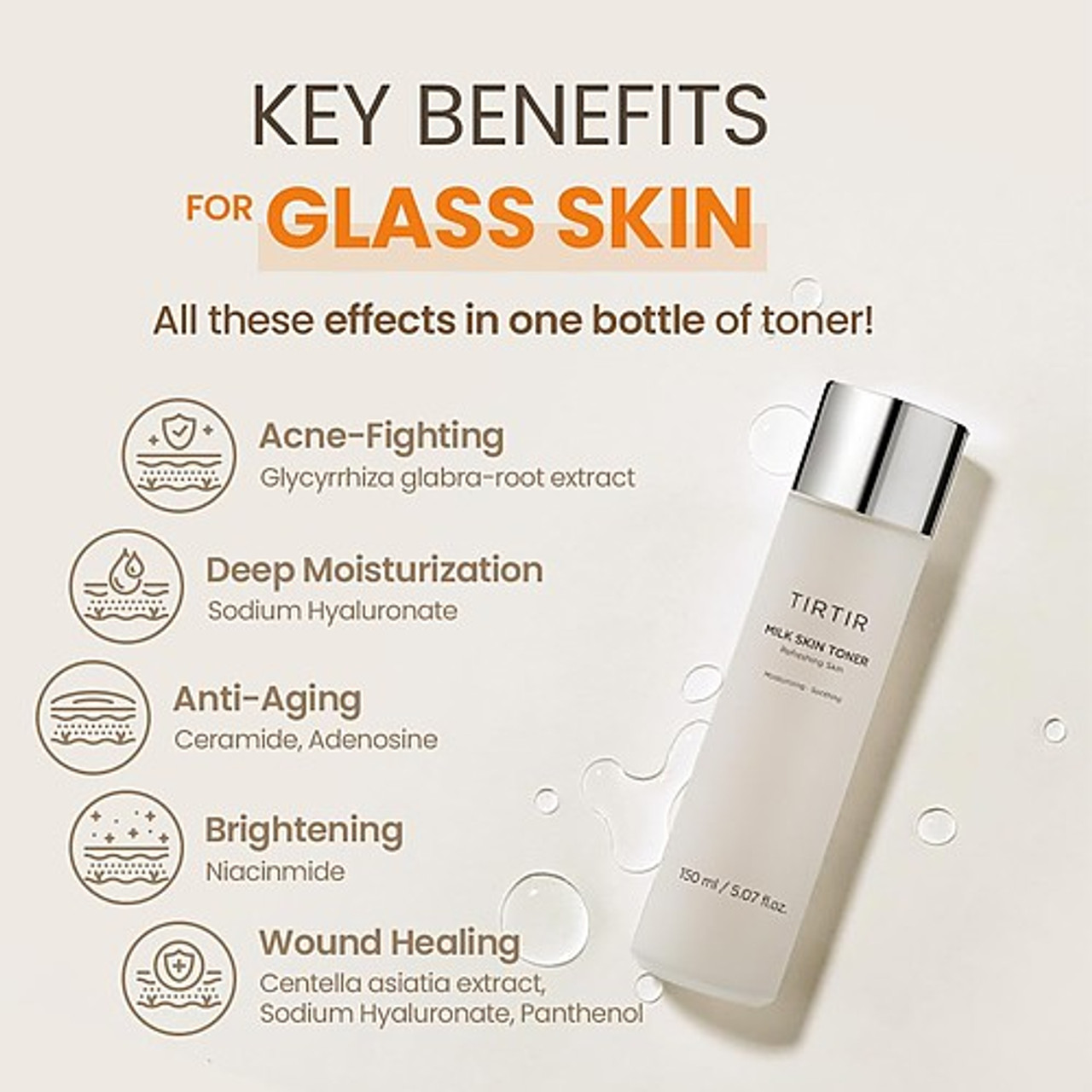 TIRTIR - Milk Skin Toner Light - Moisturizing Toner with Rice Extract - 150ml - Image 3