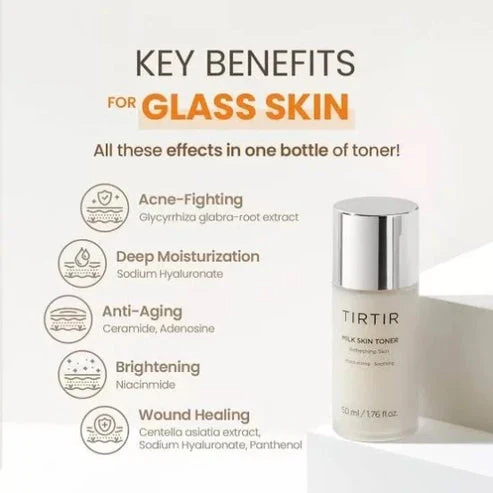 TIRTIR - Milk Skin Toner - Moisturizing Toner with Rice Extract - Mini - 50ml - Image 2