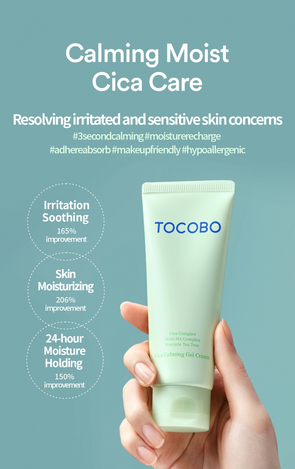Tocobo - Cica Calming Gel Cream - Soothing Gel-Face Cream - 75ml - Image 2