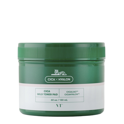 VT Cosmetics Cica mild Toner Pads- Εμποτισμένα απολεπιστικά και ενυδατικά δισκία με BHA για τριπλή δράση 130ml/60τεμ