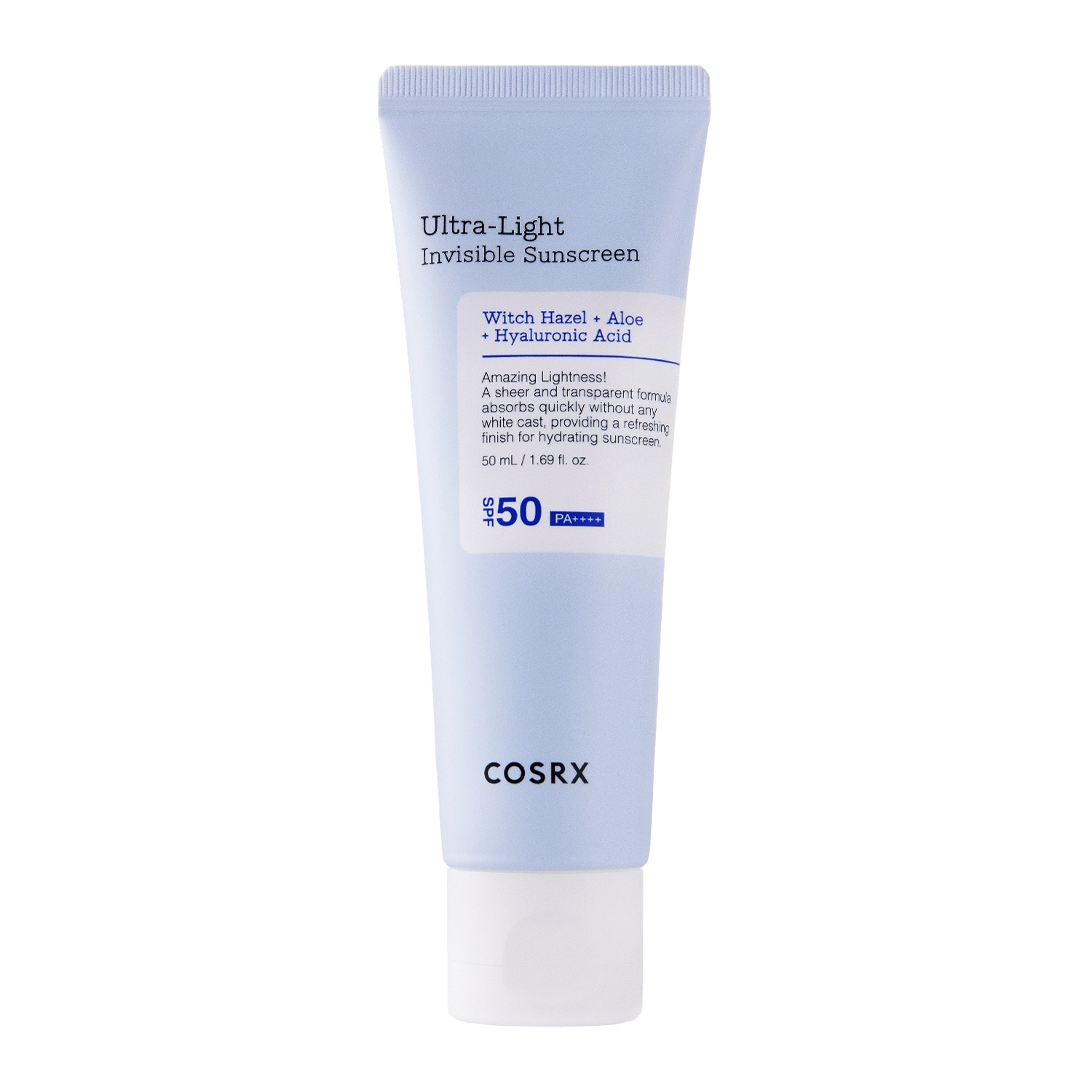 Cosrx - Ultra - Light Invisible Sunscreen SPF50+/PA++++ - Light Moisturizing Sunscreen - 50ml