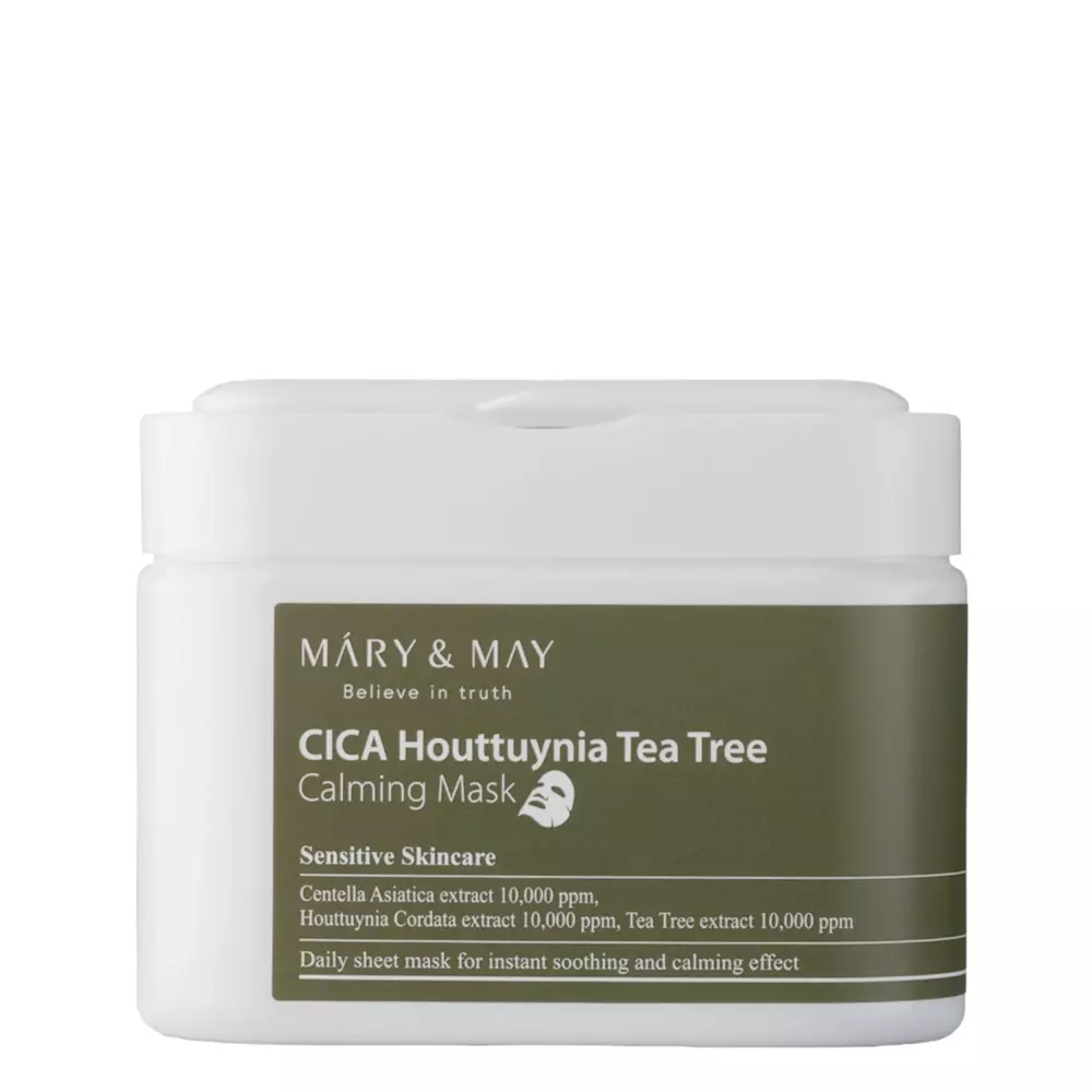 Mary&May Cica Houttuynia Tea Tree Calming Mask - Soothing Face Mask Set - 30pcs