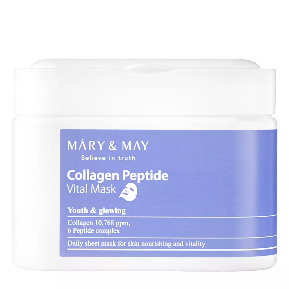 Mary&May Collagen Peptide Vital Mask - Set of Firming Facial Masks - 30pcs