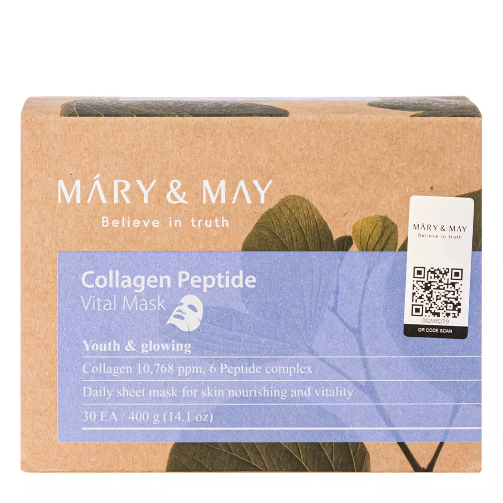 Mary&May Collagen Peptide Vital Mask - Set of Firming Facial Masks - 30pcs - Image 2