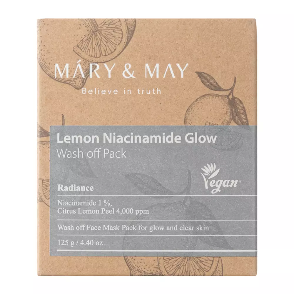 Mary&May Lemon Niacinamide Glow Wash off Pack - Clay Brightening Mask - 125g - Image 3