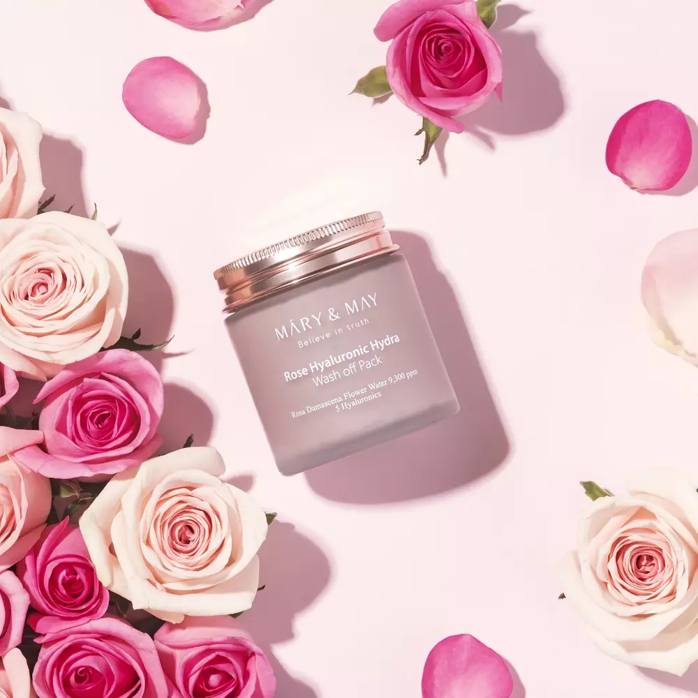 Mary&May Rose Hyaluronic Hydra Wash off Pack - Moisturizing Mask with Clay - 125g - Image 3