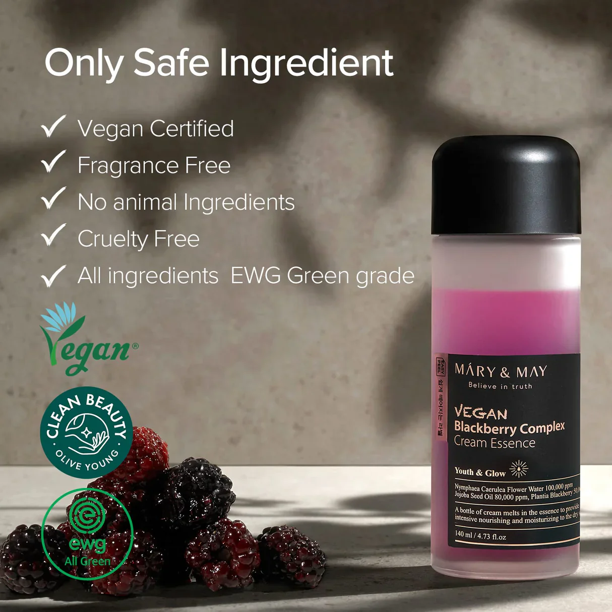 Mary&May Vegan Blackberry Complex Cream Essence - Multifunctional Cream Essence - 140ml - Image 3