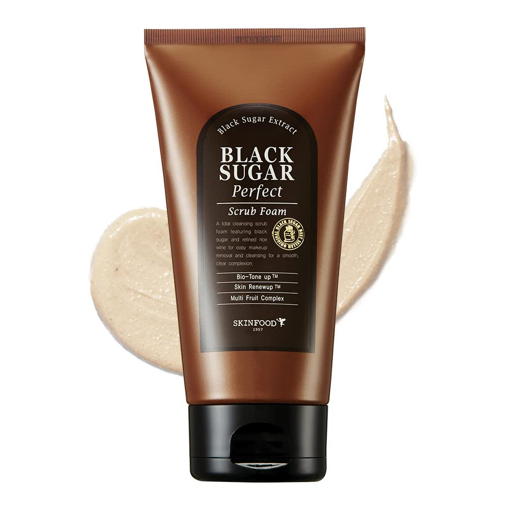 SKINFOOD Black Sugar Perfect Scrub Foam αφρός απολέπισης με κόκκους μαύρης ζάχαρης 180g