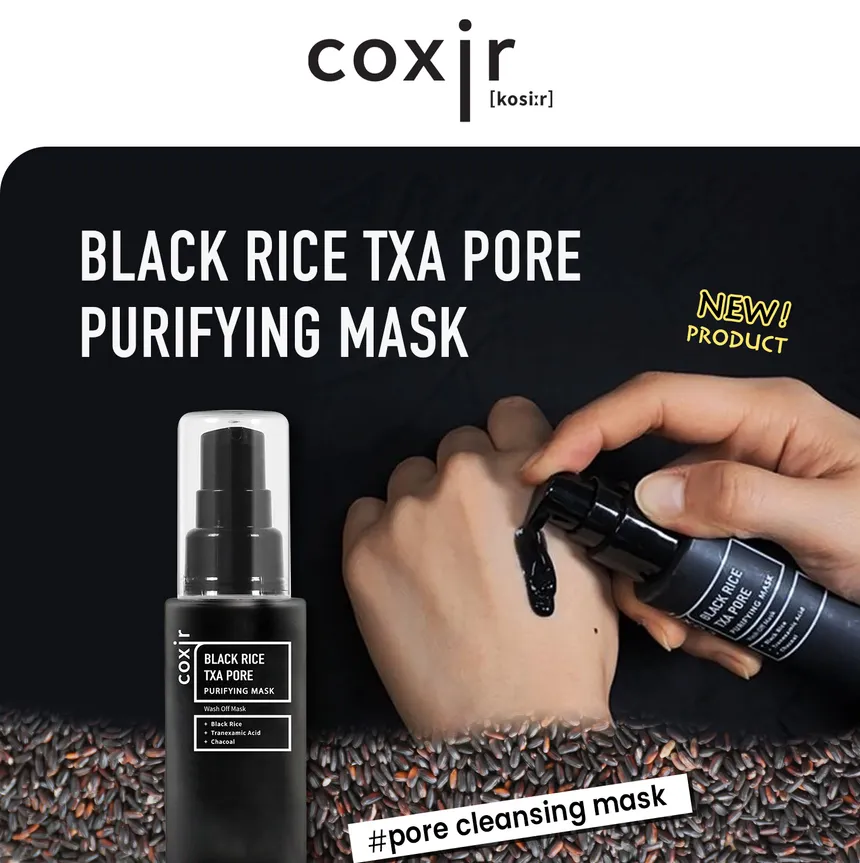 Coxir Black Rice TXA Pore Mask Μάσκα καθαρισμού πόρων με Ενεργό άνθρακα 50ml - Image 3