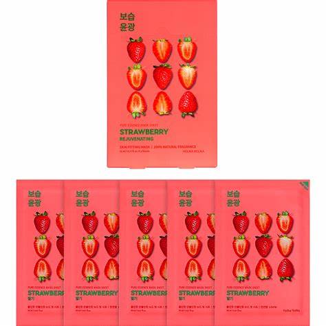 Holika Holika Pure Essence Sheet Mask Ενυδατική Μάσκα Προσώπου – Strawberry 20ml - Image 3