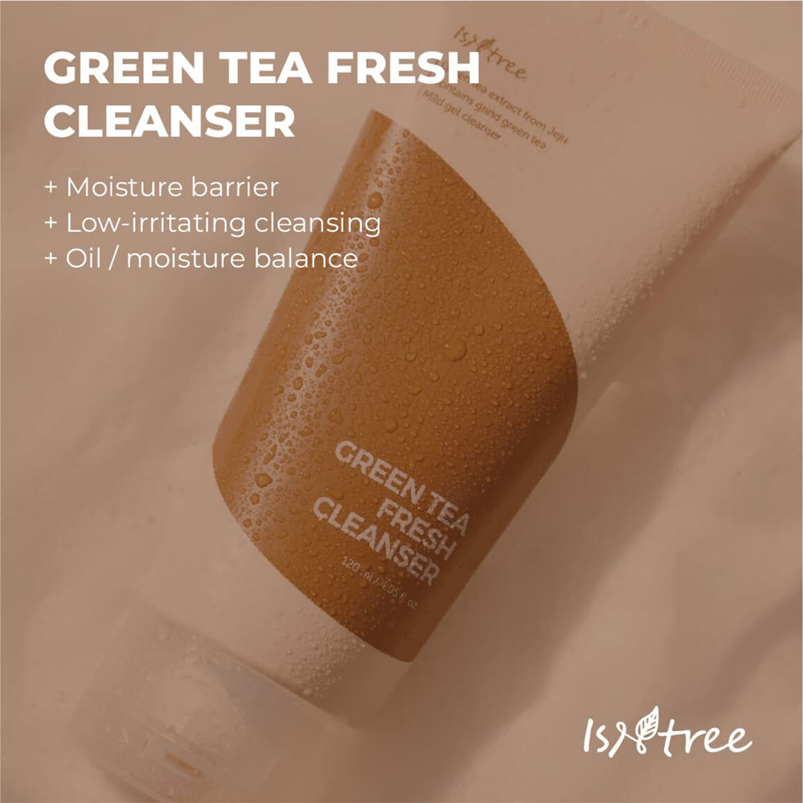 Isntree - Green Tea Fresh Cleanser - Green Tea Refreshing Face Wash Gel - 120ml - Image 2
