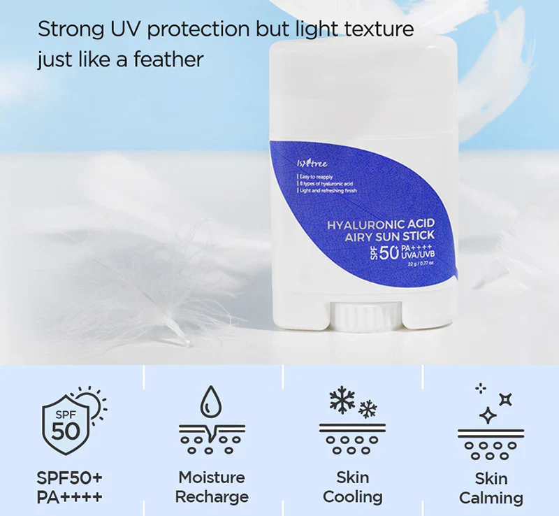 Isntree - Hyaluronic Acid Airy Sun Stick SPF 50+ PA ++++ - Sunscreen Stick - 22g - Image 2