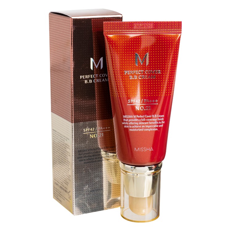 Missha - M Perfect Cover BB Cream SPF42/PA+++ - Covering BB Cream - No.25 Warm Beige - 50ml - Image 2