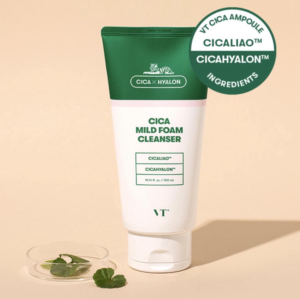 VT Cosmetics - Cica Mild Foam Cleanser - Cleansing Face Foam with Asian Centella - 300ml