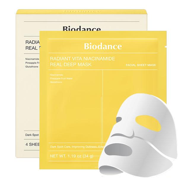Biodance - Radiant Vita Niacinamide Real Deep Mask - Illuminating Face Mask - 1pc/34g
