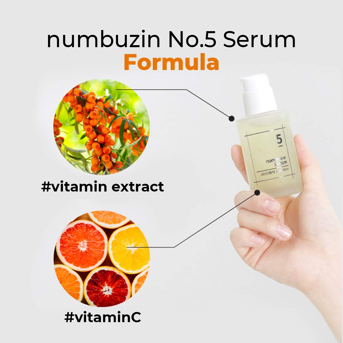 Numbuzin - No.5 Goodbye Blemish Serum - Serum for Imperfections with Niacinamide and Vitamin C - 50ml - Image 2