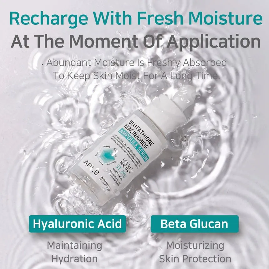 APLB - Glutathione Niacinamide Ampoule Serum - Brightening Face Serum - 40ml - Image 2