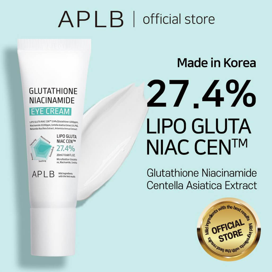 APLB - Glutathione Niacinamide Eye Cream - Brightening Eye Cream - 20ml - Image 2