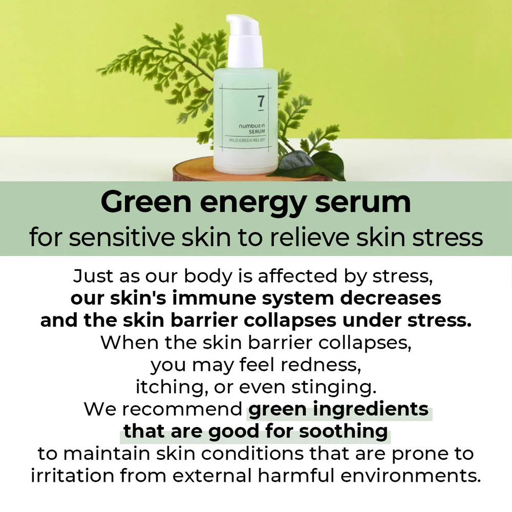 Numbuzin - No.7 - Mild Green Soothing Serum - 50ml - Image 3
