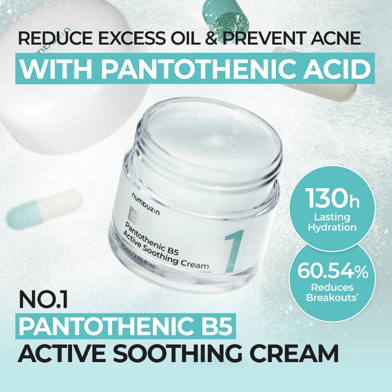 Numbuzin - No.1 Pantothenic B5 Active Soothing Cream - Soothing Face Cream 80ml - Image 3
