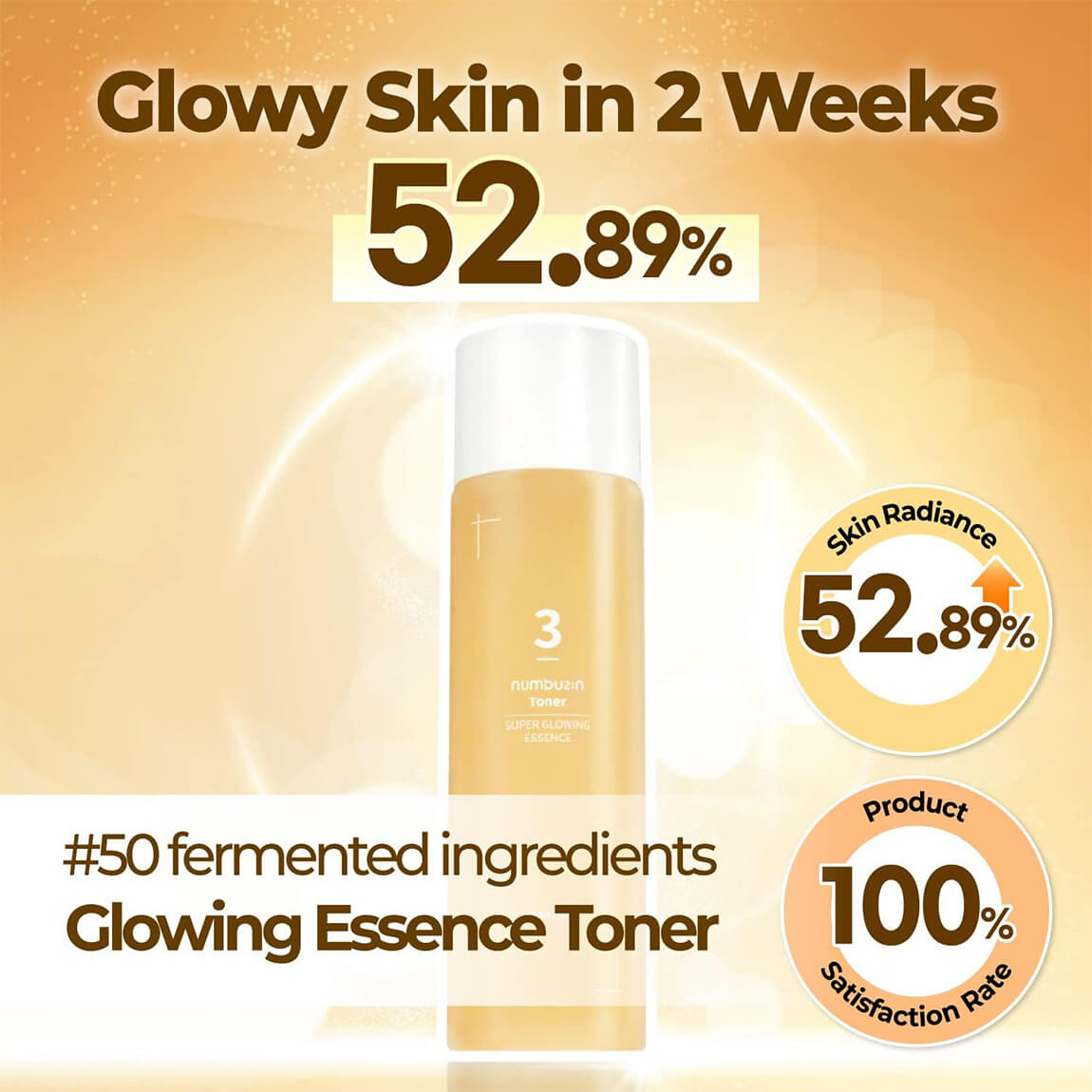 Numbuzin - No.3 - Super Glowing Essence Toner - Illuminating Face Toner - 200ml - Image 2