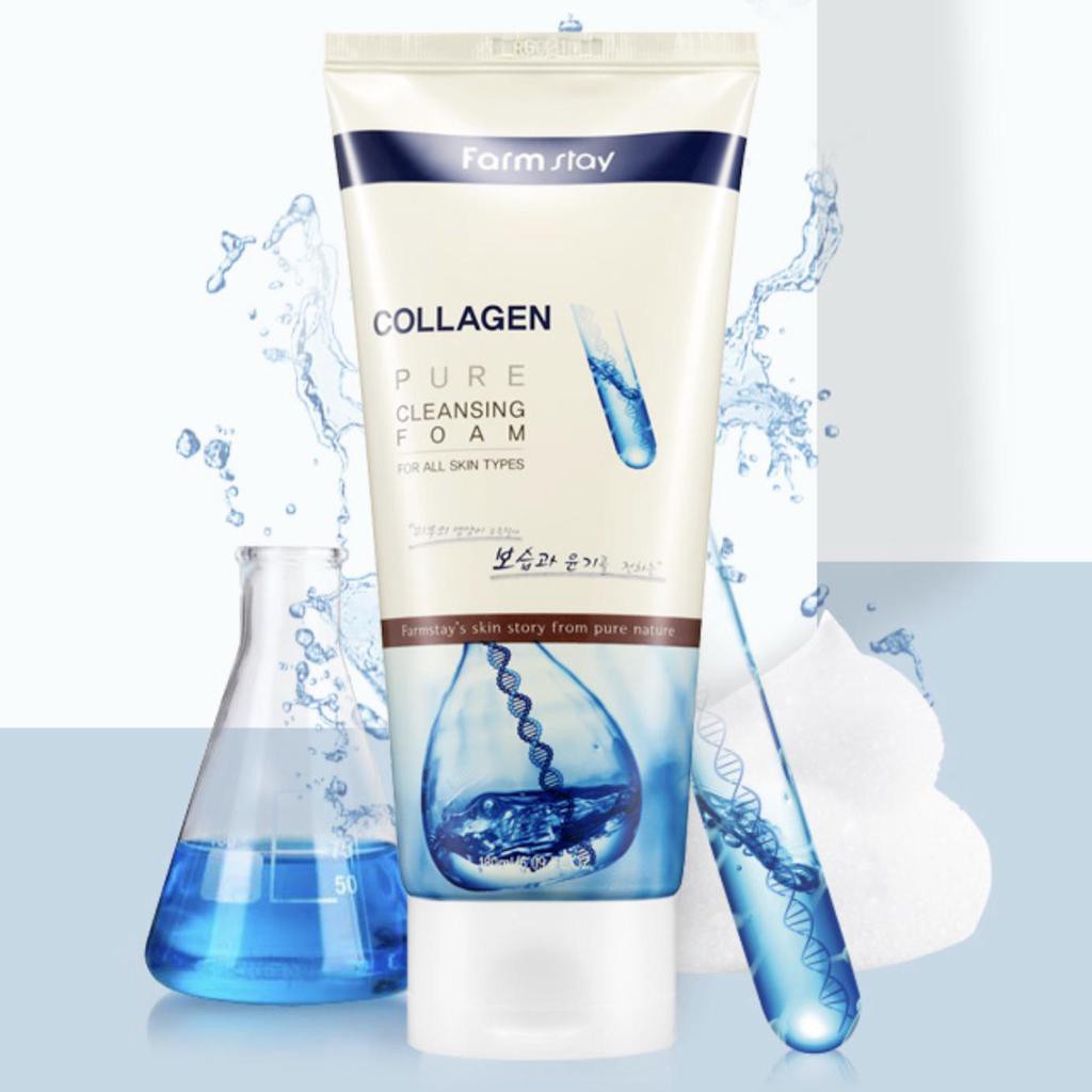 FARMSTAY COLLAGEN PURE Cleansing Foam, 180 ml - Image 2