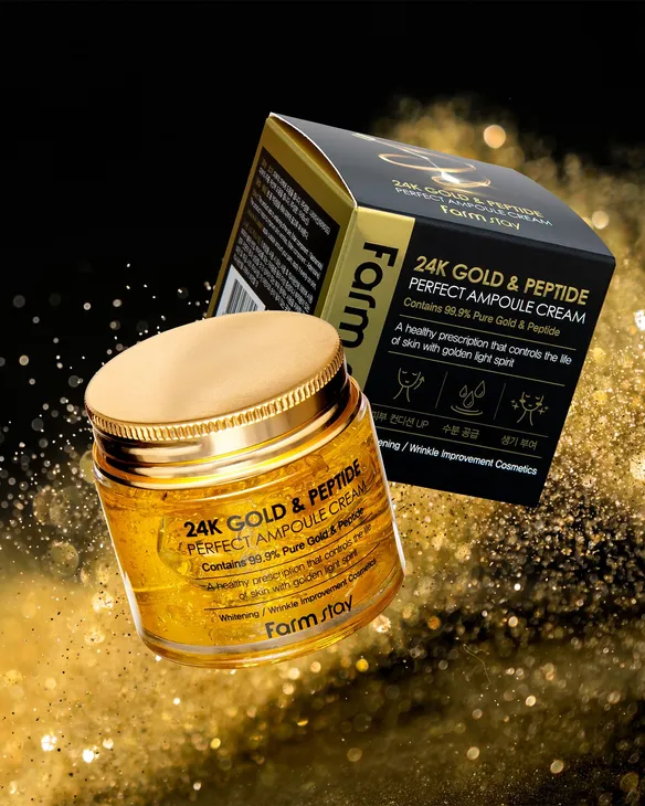 FARMSTAY 24K GOLD & PEPTIDE PERFECT AMPOULE CREAM, 80 ml - Image 2