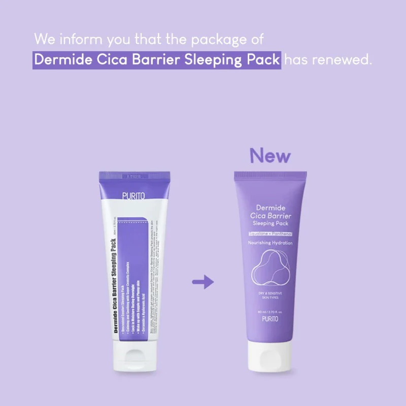 PURITO Dermide Cica Barrier Sleeping Pack 80ml - Image 2