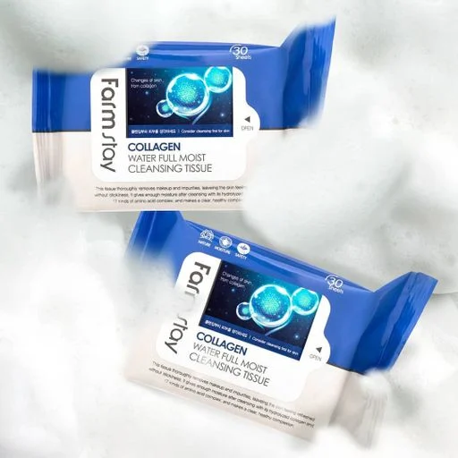 FARMSTAY COLLAGEN WATER FULL MOIST Cleansing Tissue, 30 pcs. - Image 3