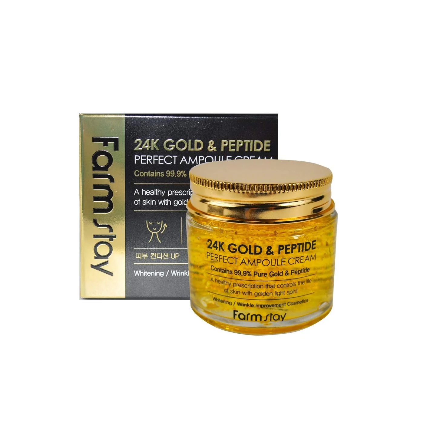 FARMSTAY 24K GOLD & PEPTIDE PERFECT AMPOULE CREAM, 80 ml