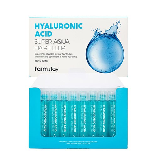 FARMSTAY HYALURONIC ACID Super Aqua Hair Filler, 10 x 13 ml