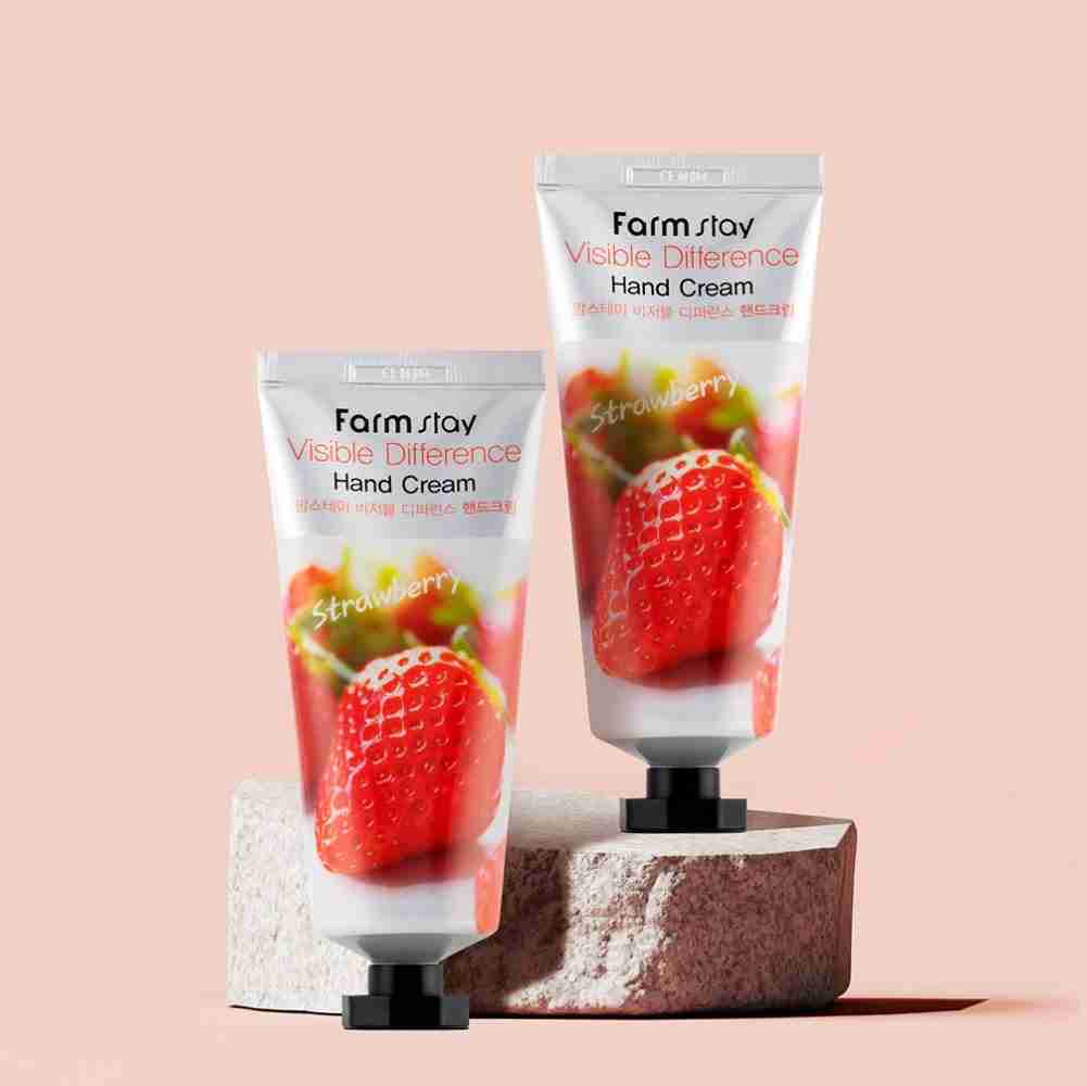 FARMSTAY VISIBLE DIFFERENCE Hand Cream STRAWBERRY, 100 ml - Image 2