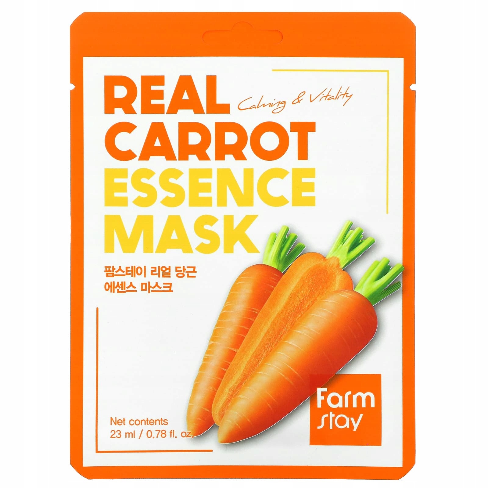 FARMSTAY REAL CARROT Essence Mask, 23 ml