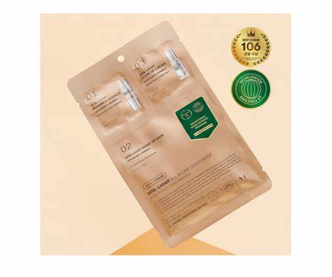 VT Cosmetics - Vita-Light All In One 3Step Mask - Brightening Face Mask in a Sheet - 1.5g+1.5g+25g