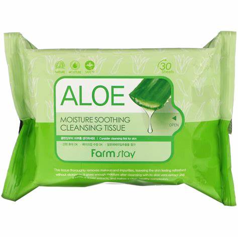 FARMSTAY ALOE MOISTURE SOOTHING Cleansing Tissue, 30 pcs.