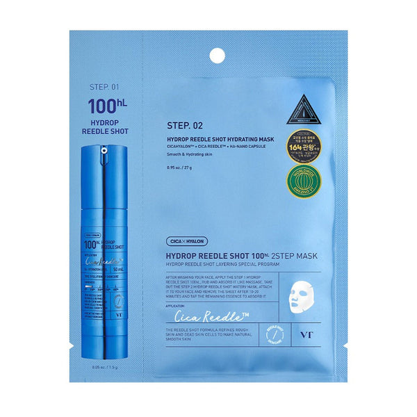 VT Cosmetics - Hydrop Reedle Shot 100hL 2-Step Mask - Hydrating Hydrogel Face Mask - 1pc/38g