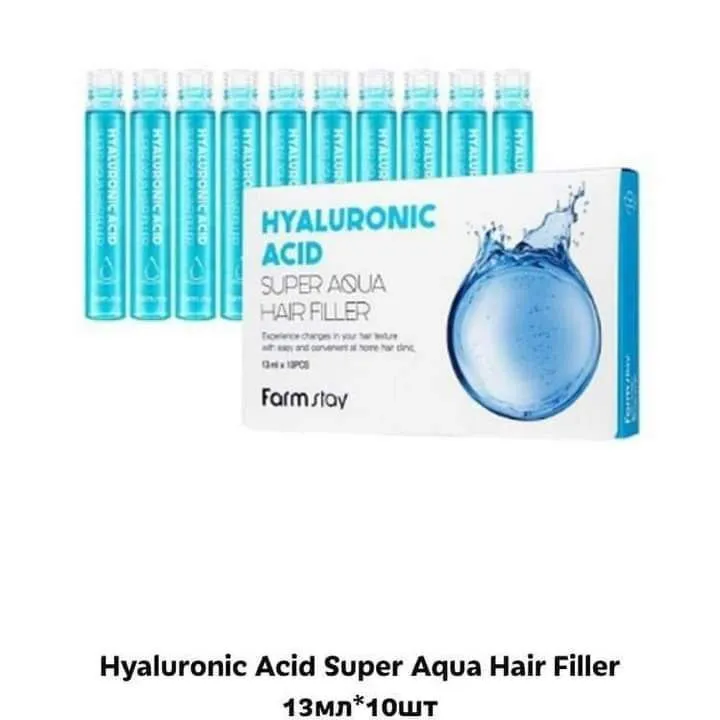 FARMSTAY HYALURONIC ACID Super Aqua Hair Filler, 10 x 13 ml - Image 2
