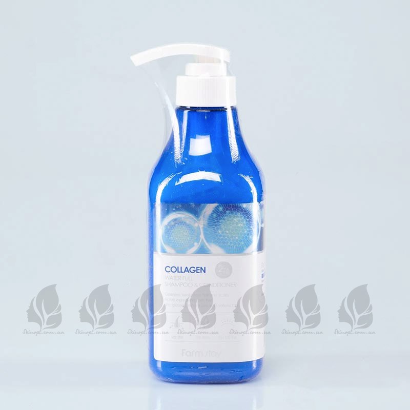 FARMSTAY COLLAGEN Aqua FULL SHAMPOO & CONDITIONER, 530 ml - Image 3