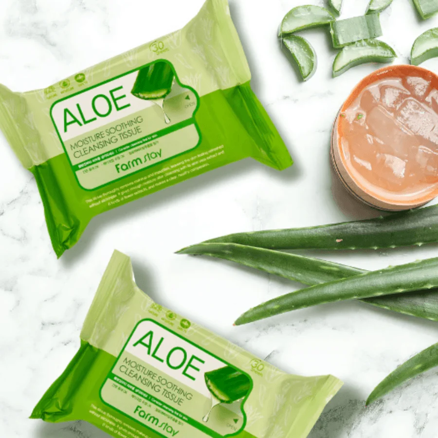 FARMSTAY ALOE MOISTURE SOOTHING Cleansing Tissue, 30 pcs. - Image 2