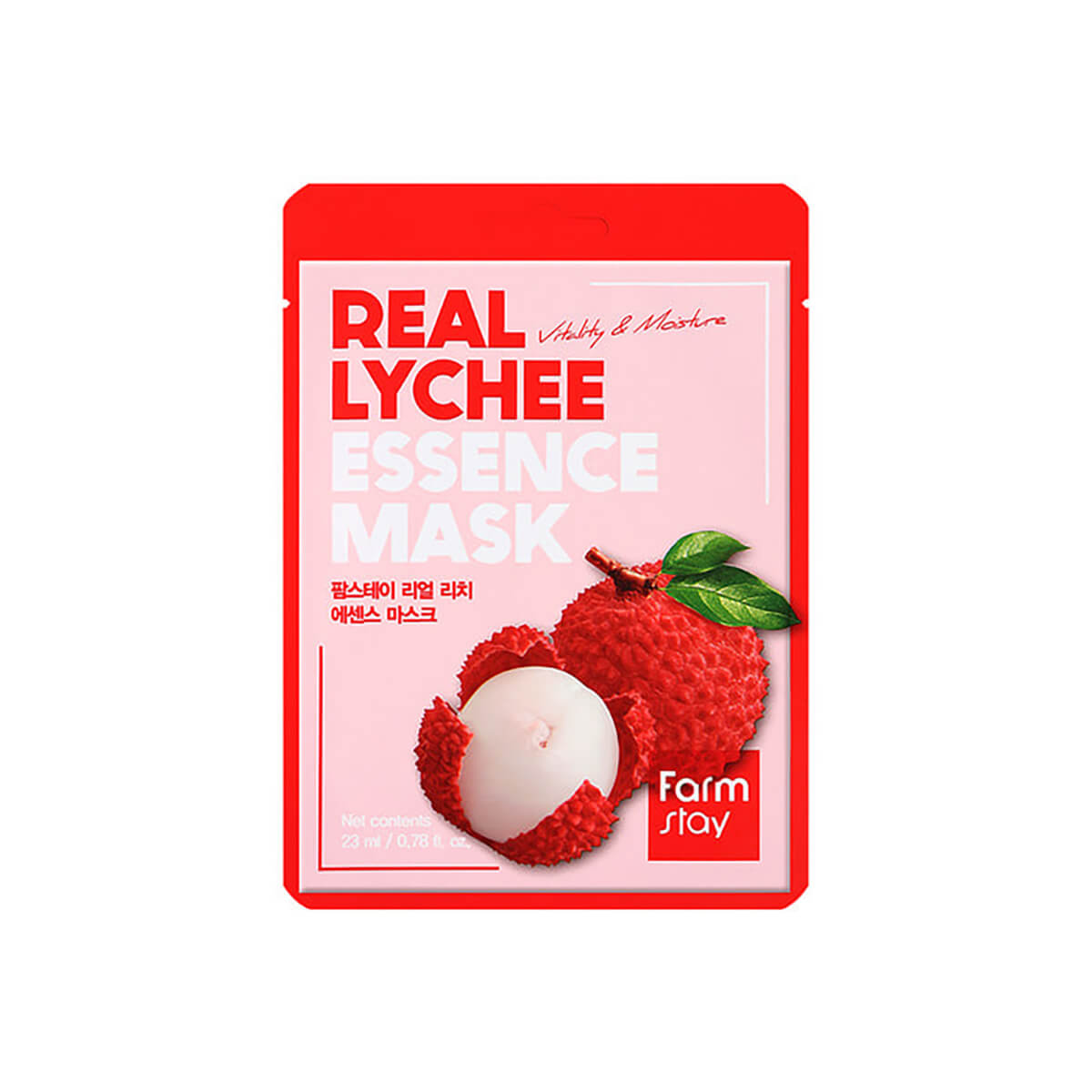 FARMSTAY REAL LYCHEE Essence Mask, 23 ml
