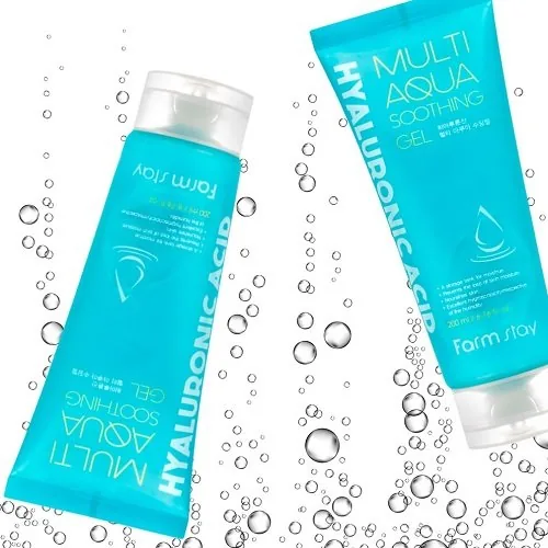 FARMSTAY HYALURONIC ACID MULTI Aqua SOOTHING Gel, 200 ml - Image 2