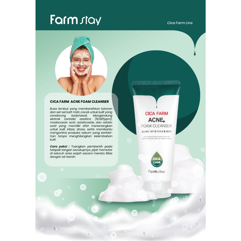 FARMSTAY CICA FARM NATURE SOLUTION Cleansing Foam, 180 ml - Image 3