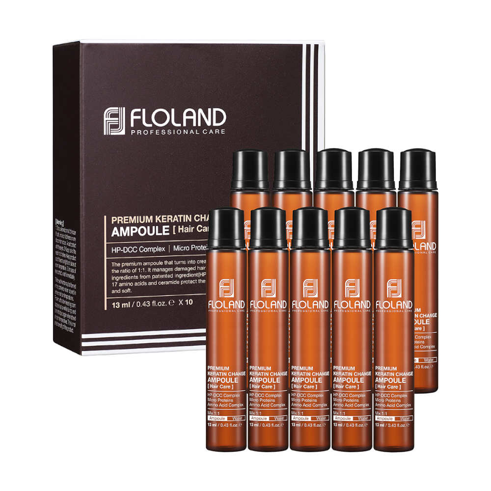 FLOLAND Premium Keratin Change Ampoule, 10 x13 ml
