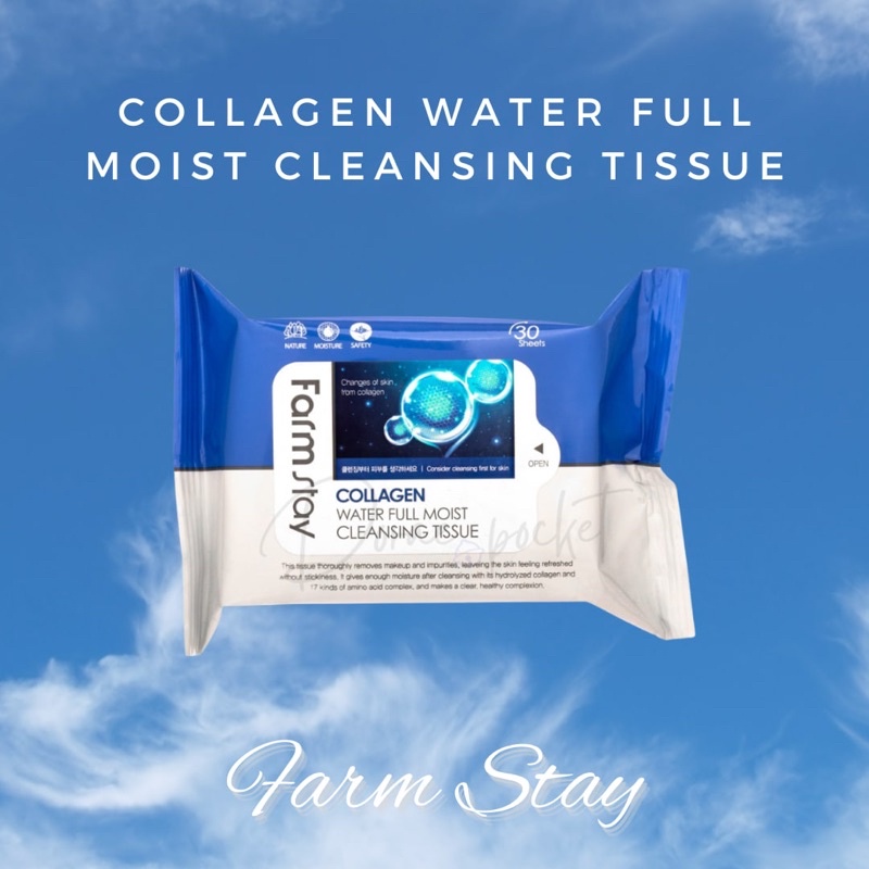FARMSTAY COLLAGEN WATER FULL MOIST Cleansing Tissue, 30 pcs.