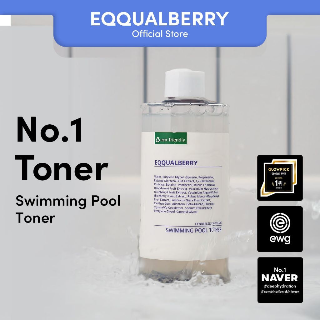 EQQUALBERRY - Swimming Pool Daily Facial Toner - Moisturizing and Exfoliating Facial Toner Toner - 300ml