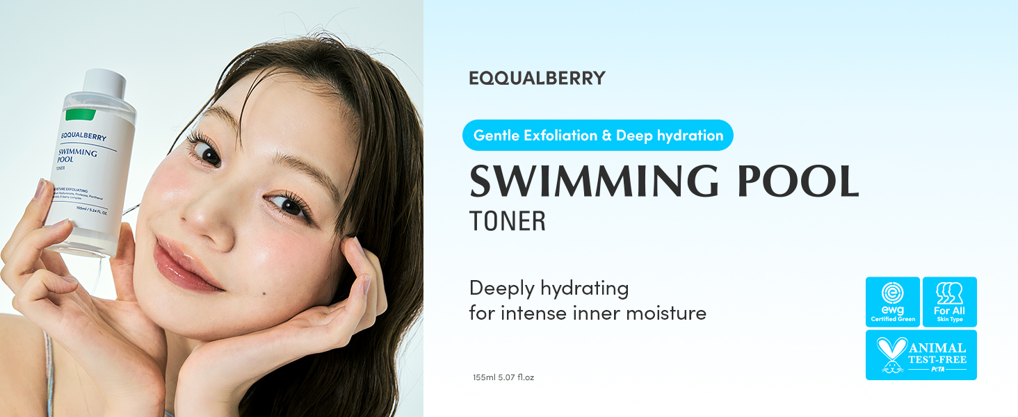EQQUALBERRY - Swimming Pool Daily Facial Toner - Moisturizing and Exfoliating Facial Toner Toner - 155ml - Image 2